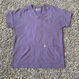 Purple V-Neck Scrub Top